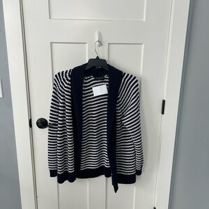 Lane Bryant Navy and White Striped Sweater